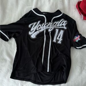 Youngla Black Baseball Jersey